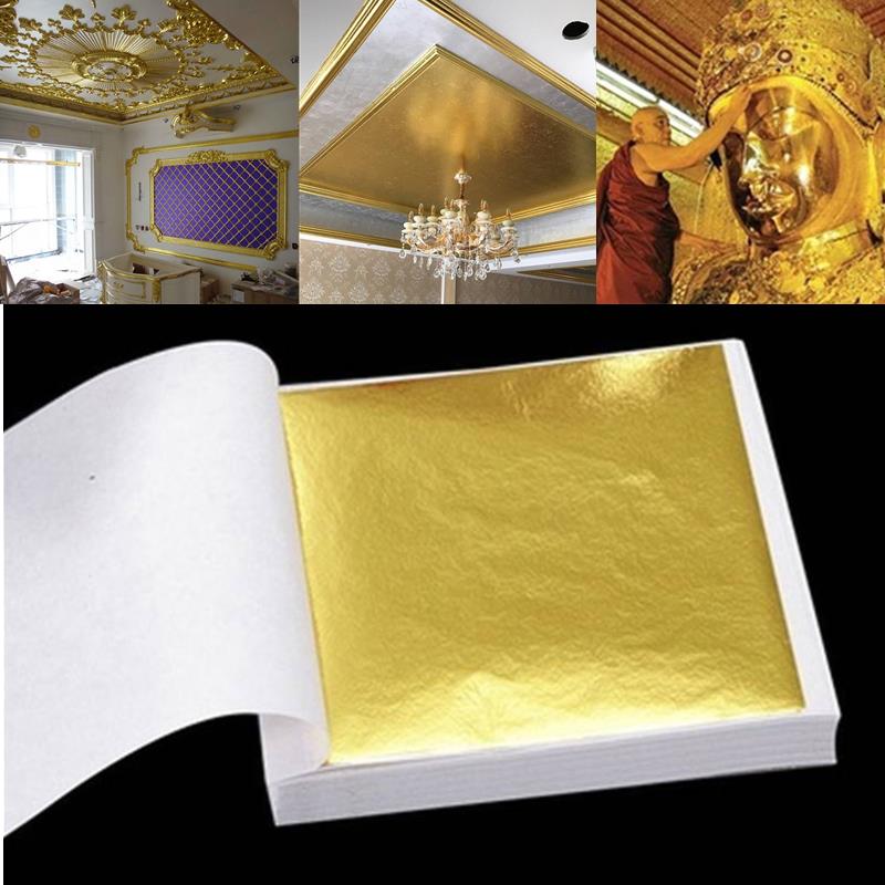 Gold Foil Flakes - 100 Pcs 시트 순수 24K 골드