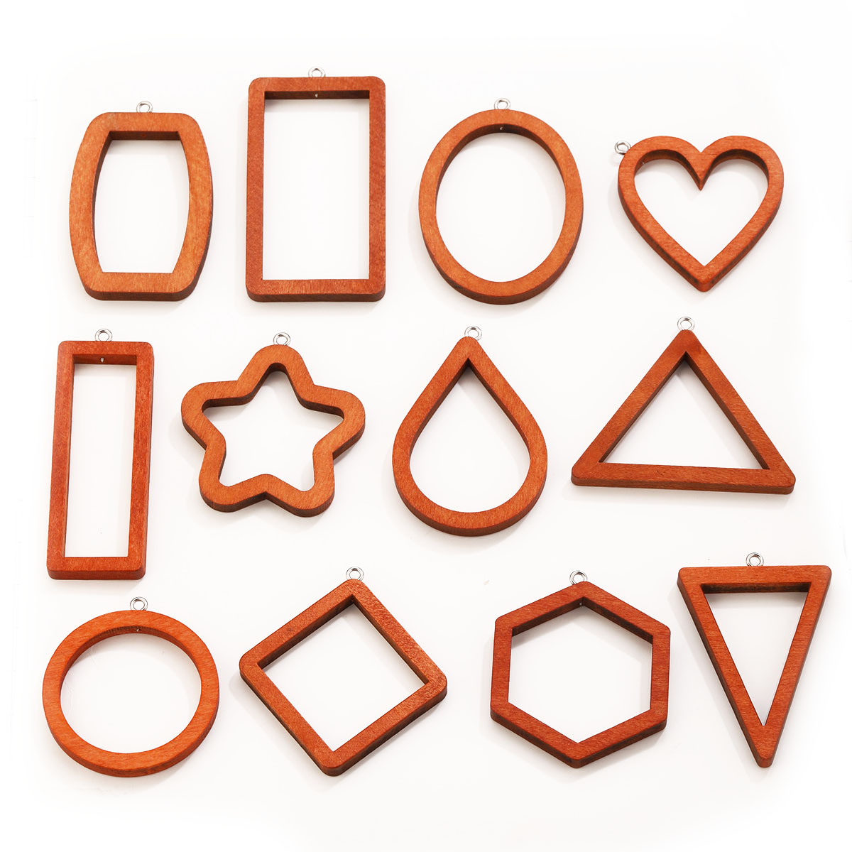 Resin Craft Projects - 10PCS 삼각형 직사각형 나무 기하학적 참