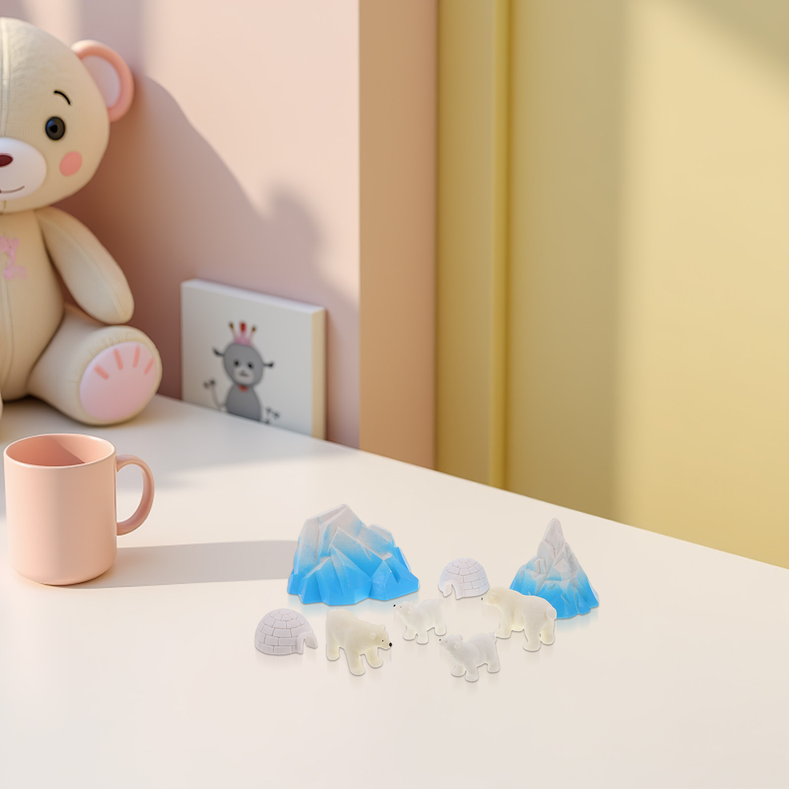 8개 미니 레진 북극곰 북극 디오라마 얼음 눈 집, 아 - Crafting Resin 리뷰 및 가격