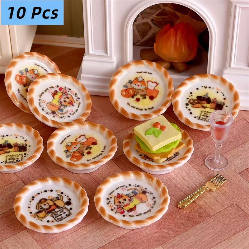 10개 세트 인형집 미니어처 강아지 프린트 빵 팬 모델 - Resin Craft Kit 리뷰 및 가격