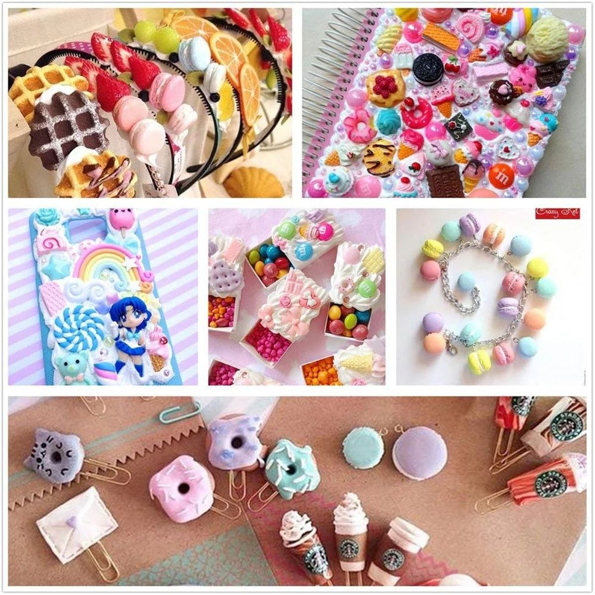 30pcs 무작위 캔디 점액 매력 귀여운 세트 혼합 수 - Resin Craft Projects 리뷰 및 가격