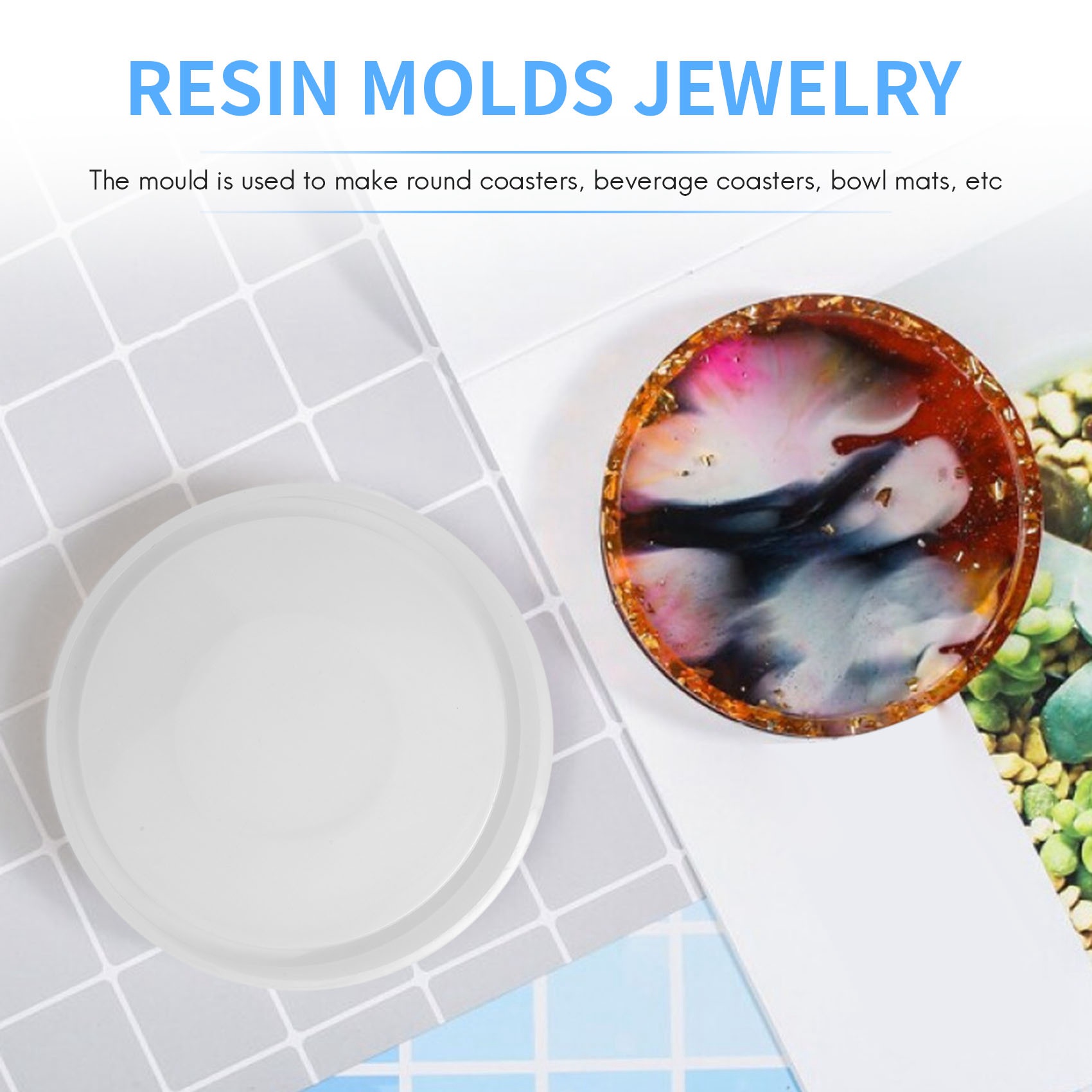4 팩 큰 Diy 라운드 코스터 실리콘 몰드, 직경 3 - Coaster Mold Round 리뷰 및 가격
