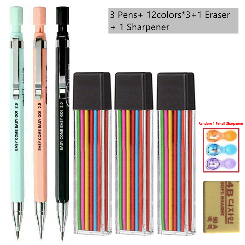 기계식 연필 세트 2.0mm 2B 검정/컬러 리필심 포 - Staedtler Pencil Lumocolor 리뷰 및 가격