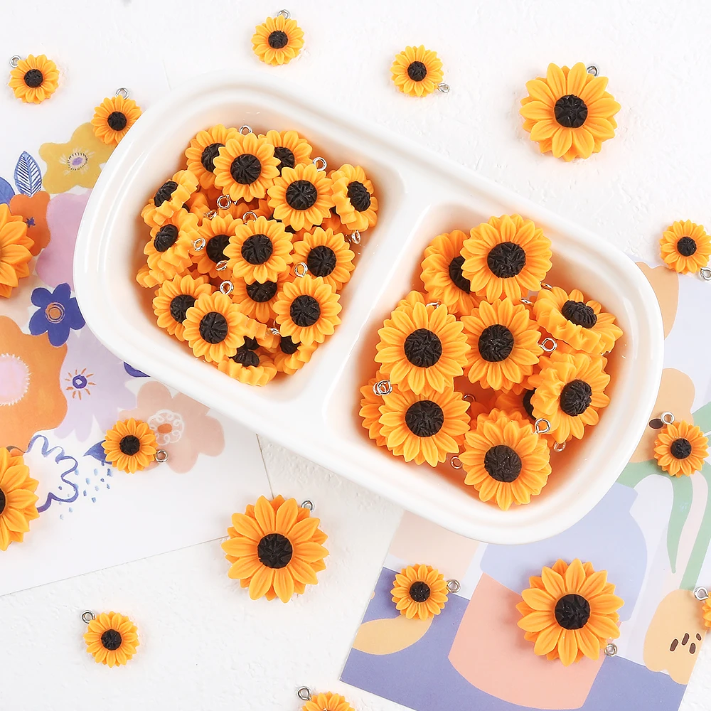 10pcs 16/18/24/30mm 수지 해바라기 매력 - Flower Preservation Resin 리뷰 및 가격