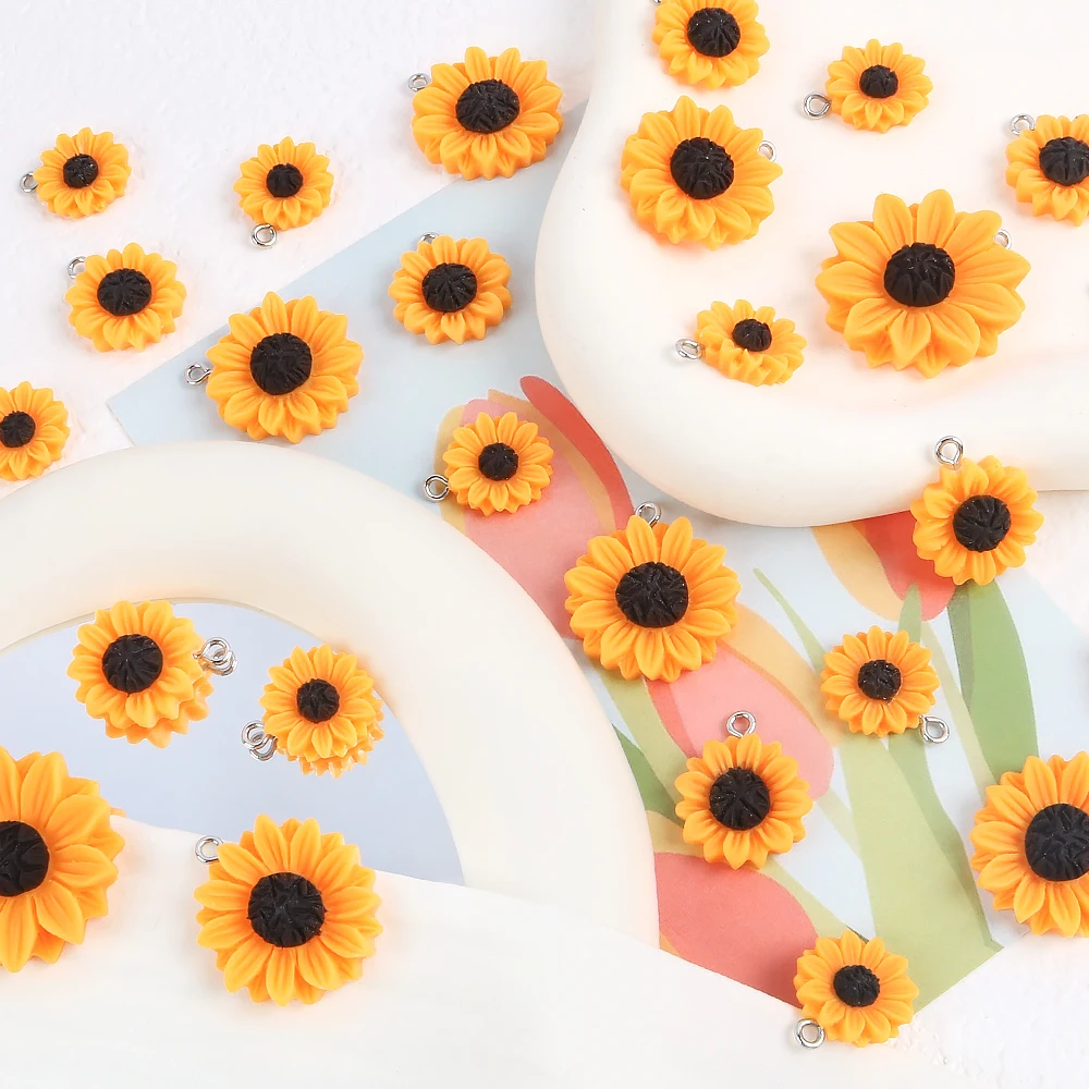 10pcs 16/18/24/30mm 수지 해바라기 매력 - Flower Preservation Resin 리뷰 및 가격